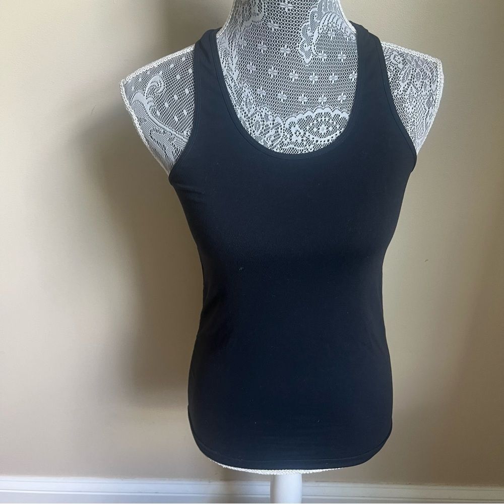 Lululemon Cool Racerback Black RARE Vintage Logo Size 4 *Original Fit Luon - Picture 2 of 7